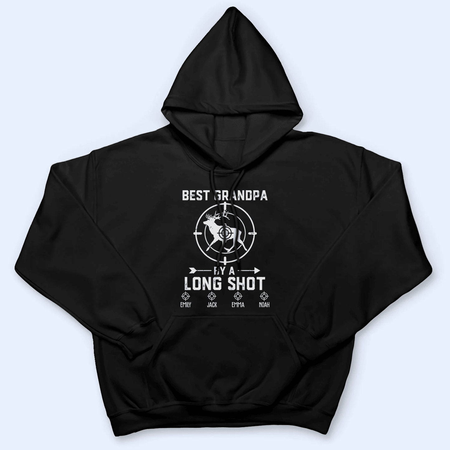 Best Grandpa By A Long Shot Hunting Gift - Family Personalized Unisex Tshirt, Hoodie, Sweatshirt - Custom Father's Day, Birthday Gift For Dad, Grandpa