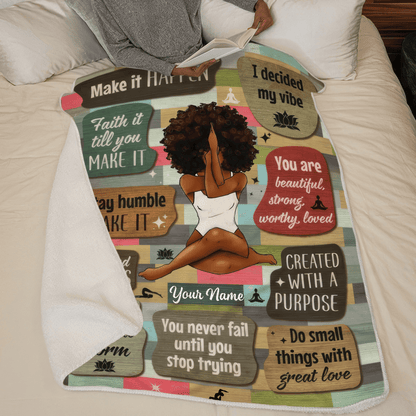 I Am Black Woman - Gift for Black Woman, Sister, Mother, Friends, or Mentor, African American, Black History Month, Juneteenth | Blanket