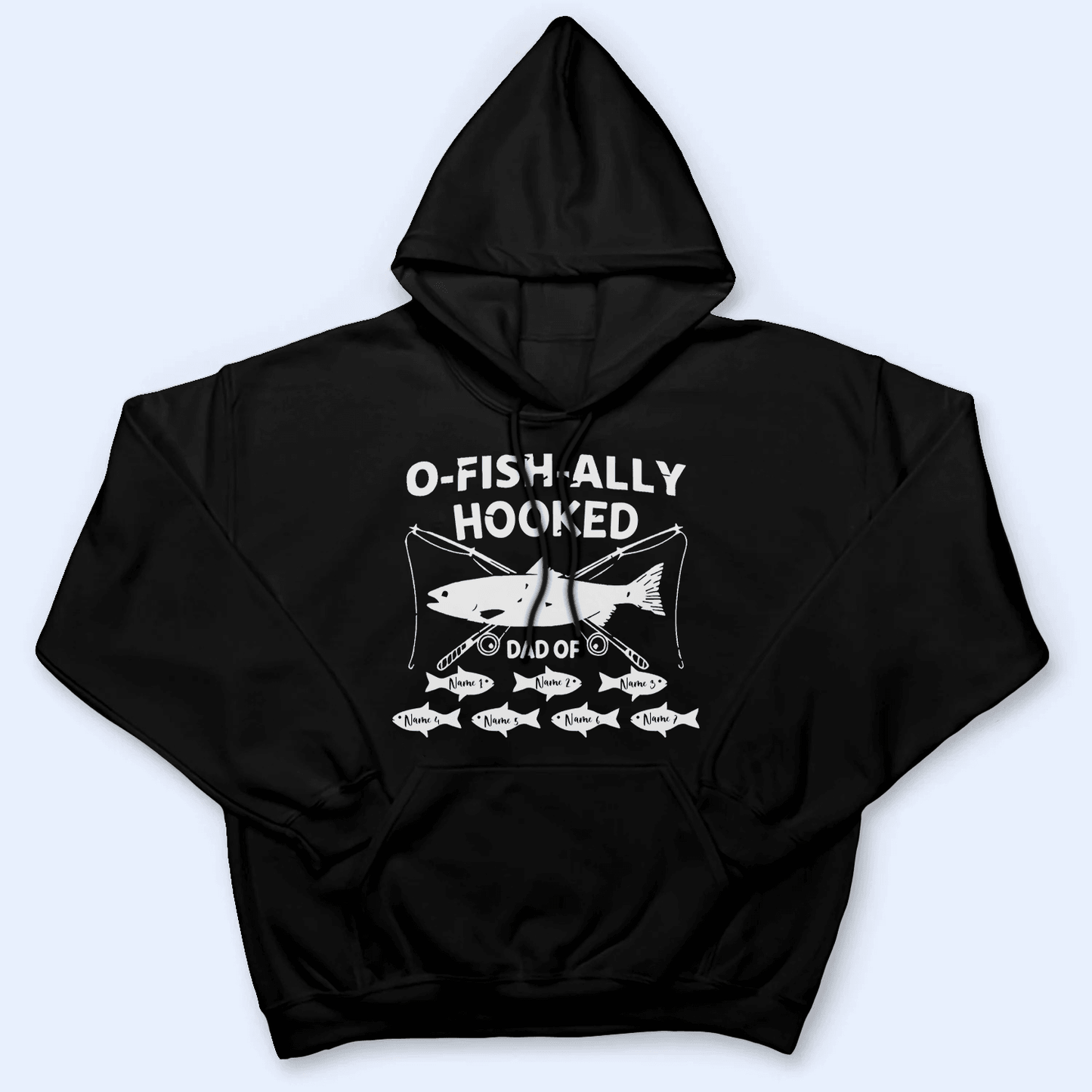O-Fish-Ally Hooked Fishing Pun - Funny Fathers Day Personalized Custom T Shirt - Birthday, Loving, Funny Gift for Grandfather/Dad/Father, Husband, Grandparent