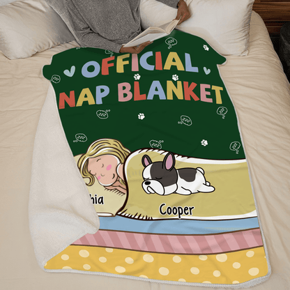 Official Nap Blanket | Personalized Gift for Dog/Cat Lovers, Pet Lovers, Dog Mom, Cat Mom, Dog Dad, Cat Dad | Blanket