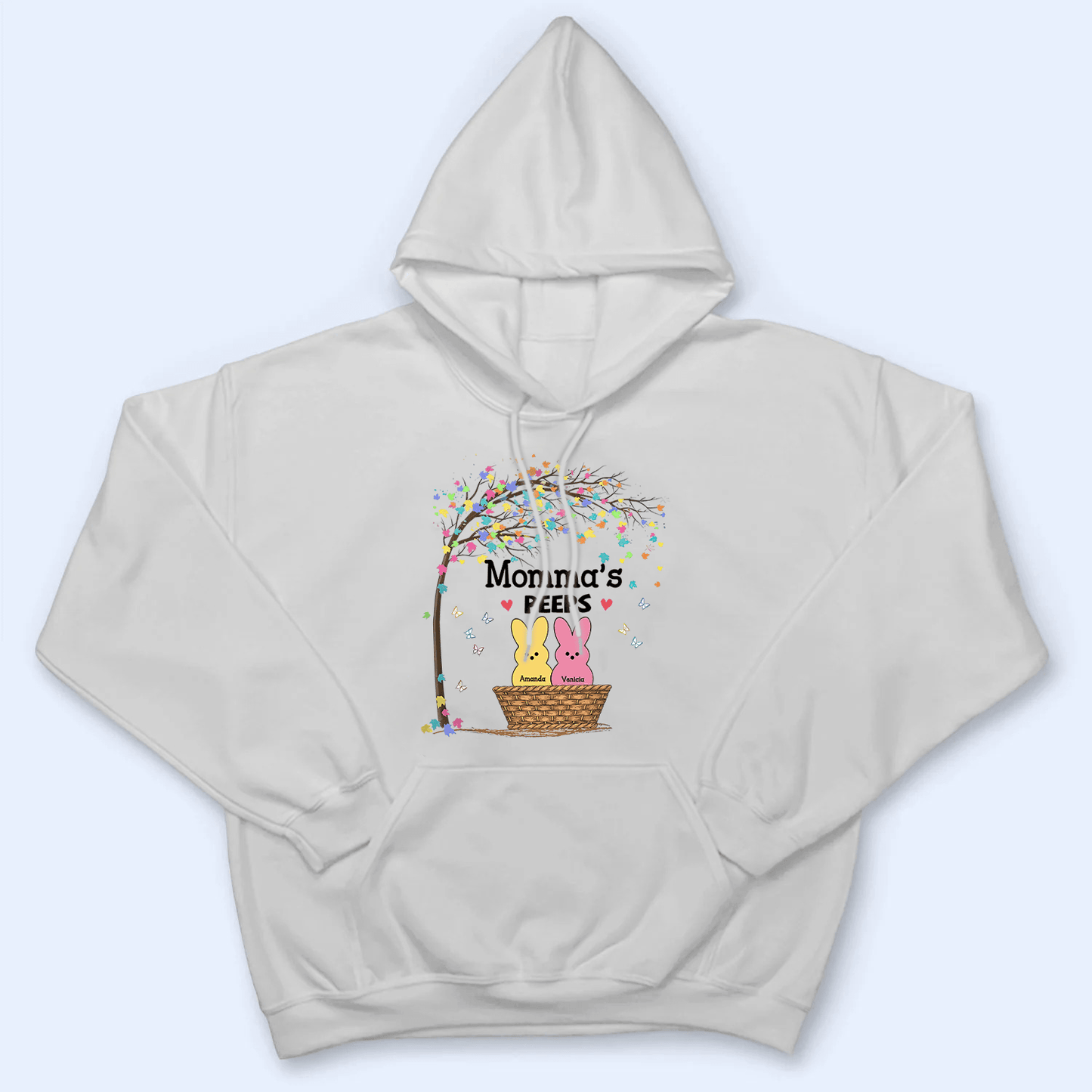Grandma's Bunnies in a Basket - Personalized Custom T Shirt - Easter, Birthday, Loving, Funny Gift for Grandma/Nana/Mimi, Mom, Wife, Grandparent