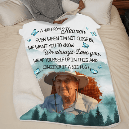 Custom Photo I Always Love You | Memorial Sympathy Personalized Gift for Family Members, Grandma, Grandpa, Dad, Mom, Daughters, Sons | Blanket