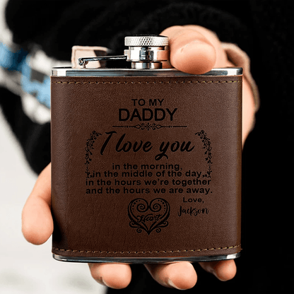 I Love You Poem - Family Personalized Custom Hip Flask - Father's Day, Birthday Gift For Dad, Grandpa, Husband, Boyfriend