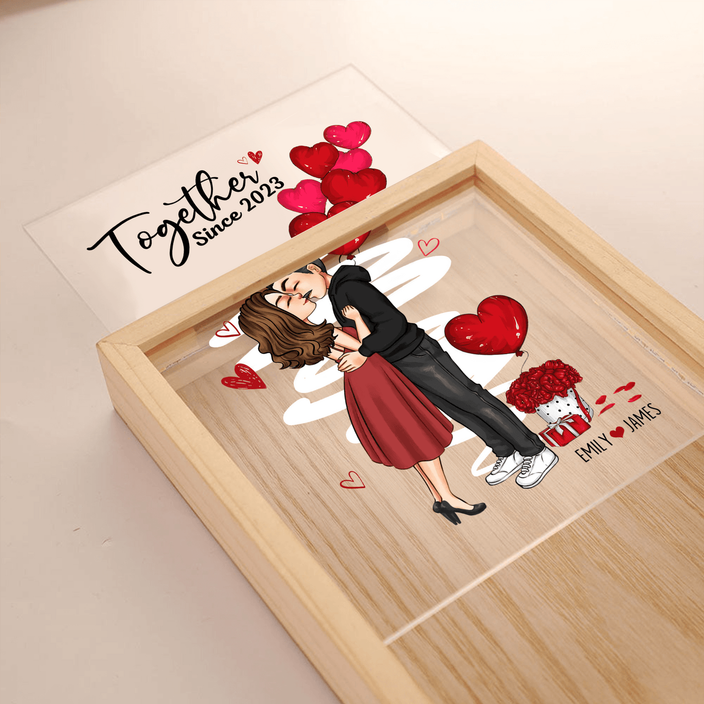 Together Since - Custom Light Box - Personalized Gift For Couple, Girlfriend, Husband, Wife, Her, Him |  Valentine, Anniversary
