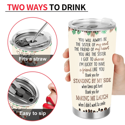 Thank You For Standing By My Side Friendship - Personalized Custom 20oz Fat Tumbler Cup - Personalized Gift For Her, Besties, Friends, Sister, Soul Sisters
