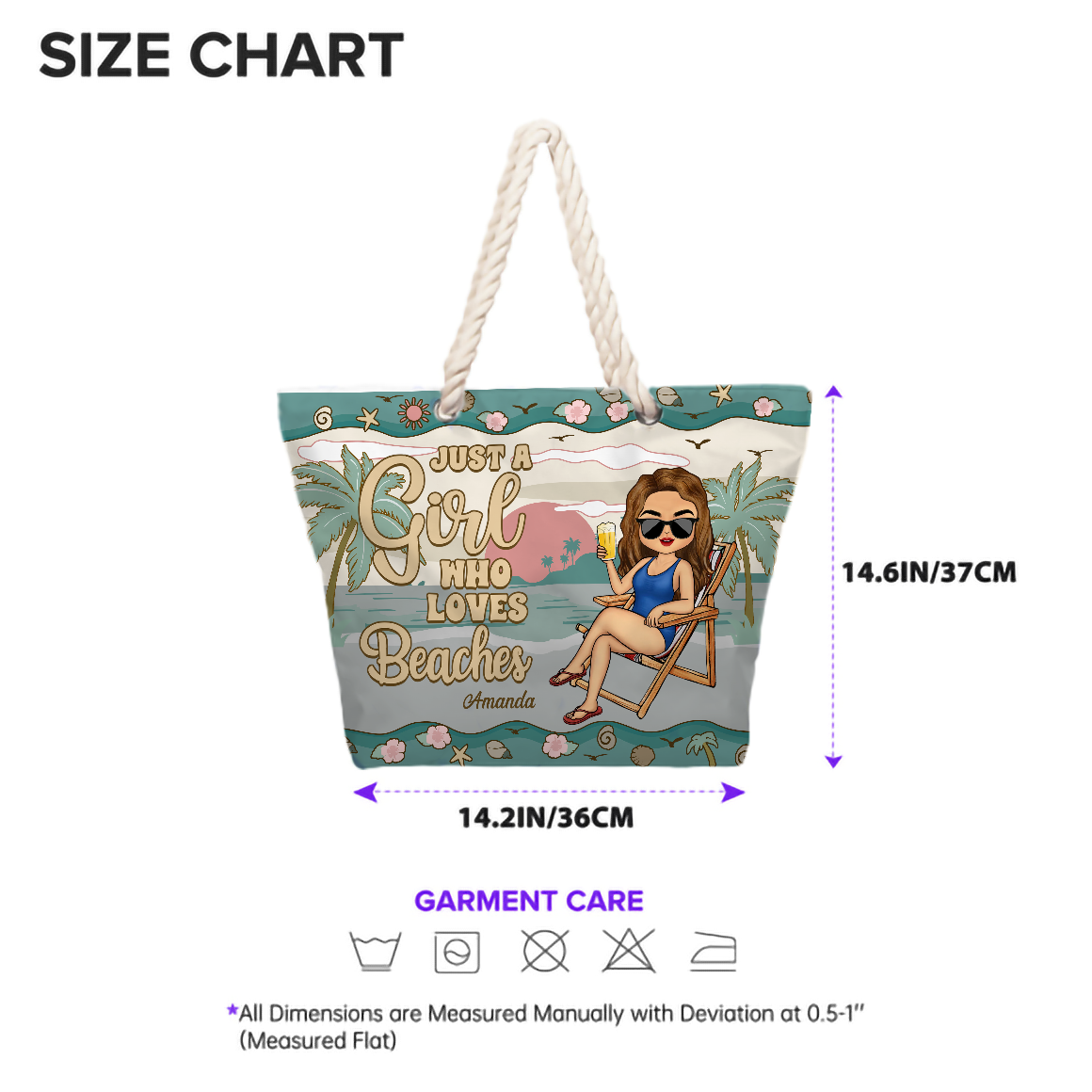 Just A Girl Who Loves Beaches - Personalized Beach Bag - Gift For Her, Traveling Lovers