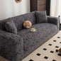 Plush Fleece Stretch Sofa Cover, Super Soft Textured Geometric Couch Slipcover