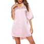Women's Sleep Tops Sleepwear Solid Color Sleeping Shirt Half Sleeve Loose Nightshirt for Home Wear
