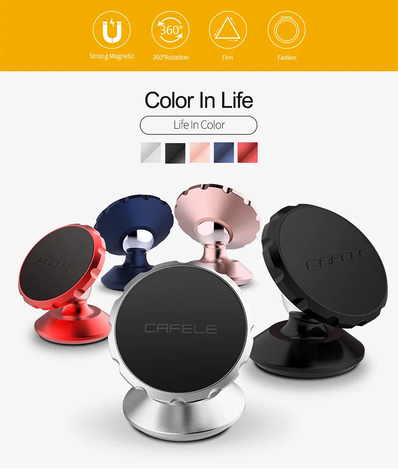 CAFELE Magnetic Car Phone Holder for iPhone 16 15 14 13 12 11 Car Mount Stand for Cell Phone Strong Magnet Power Aluminum Alloy