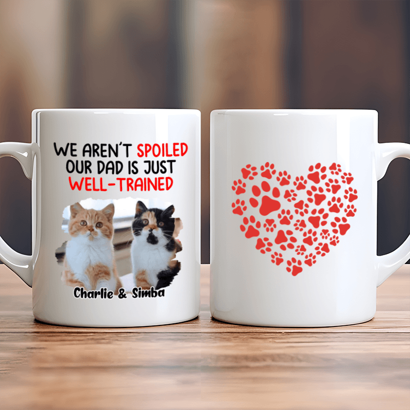 Custom Upload Photo Dog Mug - We Aren't Spoiled - Personalized Gift for Dog/Cat Lovers, Pet Lovers, Dog Mom, Cat Mom, Dog Dad, Cat Dad