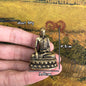 Retro Brass Buddha Sakyamuni Statue Mini Portable Pocket Sitting Buddha Sculpture Home Decor Office Desk Decorations Ornaments
