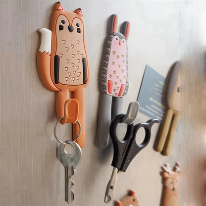 Animal Magnetic Hooks Multifunctional Removable Decorative Fridge Sticker Message Refrigerator Magnets Key Storage Holder B J