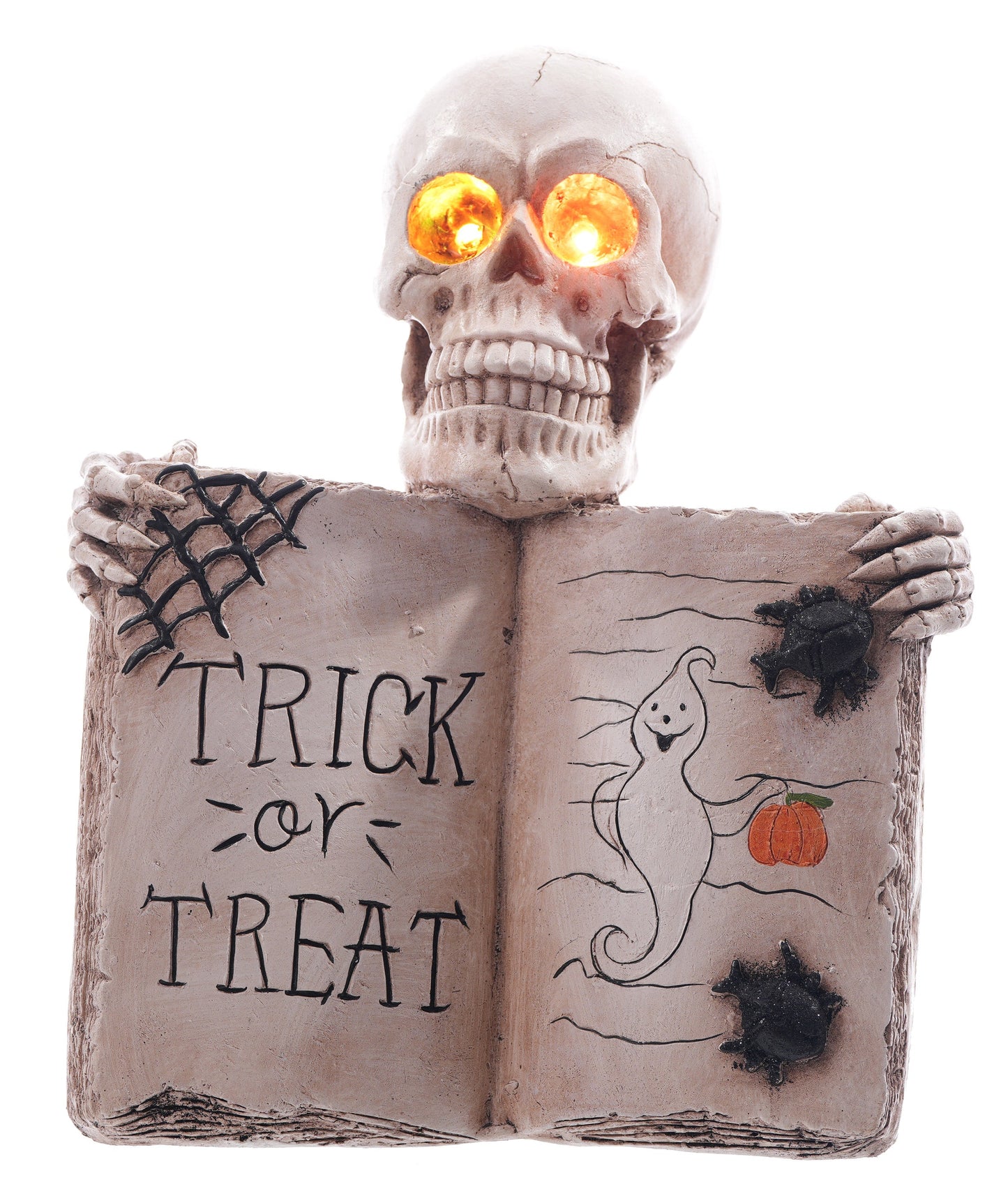 17" Glow Skull With Book