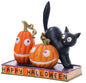 8" Resin Halloween Cat & Pumpkins on Book
