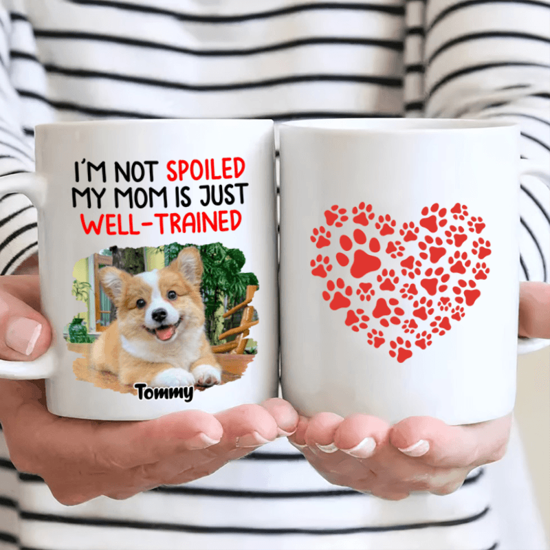 Custom Upload Photo Dog Mug - We Aren't Spoiled - Personalized Gift for Dog/Cat Lovers, Pet Lovers, Dog Mom, Cat Mom, Dog Dad, Cat Dad