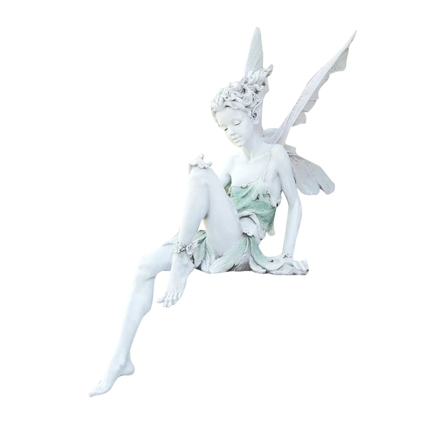 Tudor And Turek Resin Sitting Fairy Statue Garden Decorative Porch Figurine Angel Sculpture for Yard Home Garden Decoration