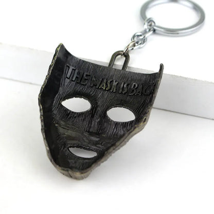 Punk Jim Carrey Movie The Mask Keychain Keyring Fancy Dress Loki Halloween key chains Pendant Funny Car Chaveiro