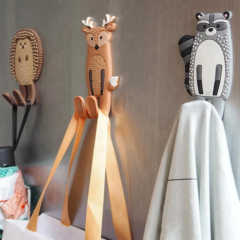 Animal Magnetic Hooks Multifunctional Removable Decorative Fridge Sticker Message Refrigerator Magnets Key Storage Holder B J