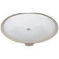 17-3/8" x 14-1/4" White Oval Undermount Porcelain Bathroom Sink With Overflow