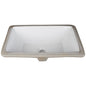 16" L x 9-7/8" W White Rectangle Undermount Porcelain Bathroom Sink With Overflow