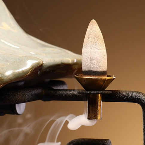 Zen Zen Swan Flowing Water Fountain Backflow Incense Burner