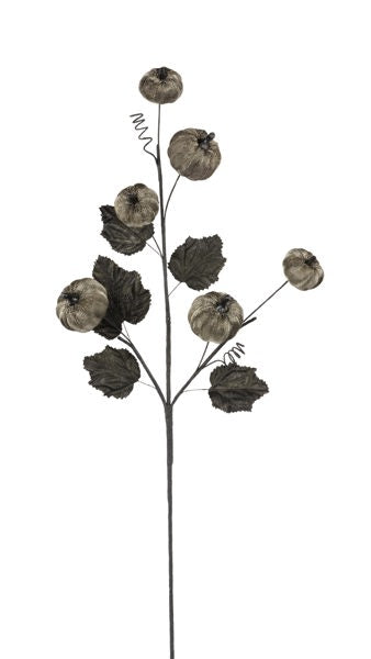 29"L FABRIC/STYRO PUMPKIN SPRAY METALLIC SILVER/BLACK