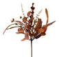 19"L BEAD/LEAF/FIR BOUQUET BURGUNDY/RUST/MUSTARD