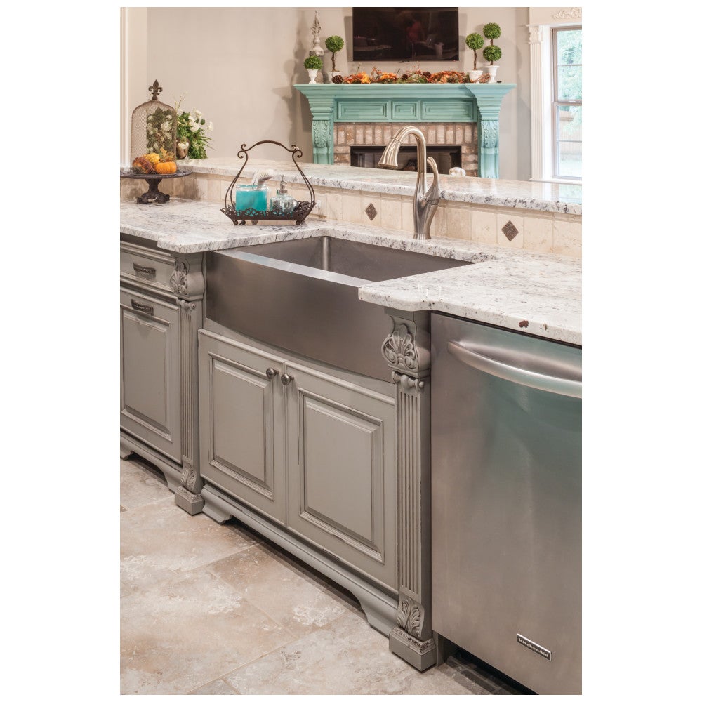 35-7/8" L x 20-3/4" W x 10" D Apron-front/Farmhouse 16 Gauge Stainless Steel Single Bowl Sink