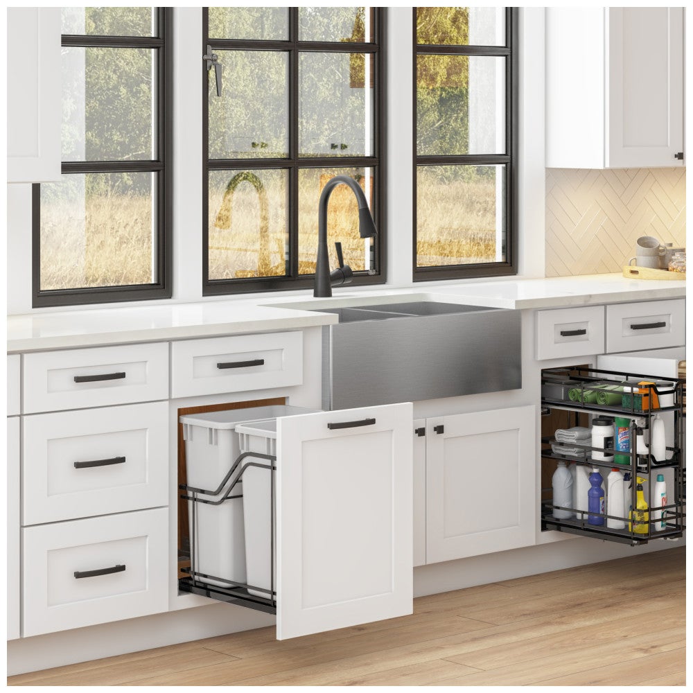 35-7/8" L x 20-3/4" W x 10" D Apron-front/Farmhouse Front 16 Gauge Stainless Steel 60/40 Double Bowl Sink