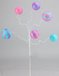 17"L STRIPE/SOLID GLITTER BALL PICK PINK/BLUE/LAVENDER