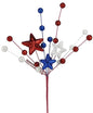 18"L GLITTER STYROFOAM STAR/BALL SPRAY RED/WHITE/BLUE