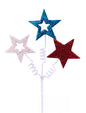 11.5"L GLITTER STAR PICK W/CURLY WIRE RED/WHITE/BLUE