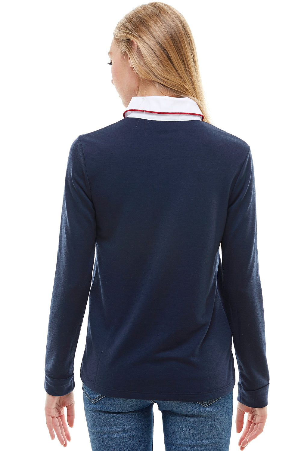 Women's Long Sleeve Polo Shirt with Contrast Collar | Apparel | Kitchen + Metal