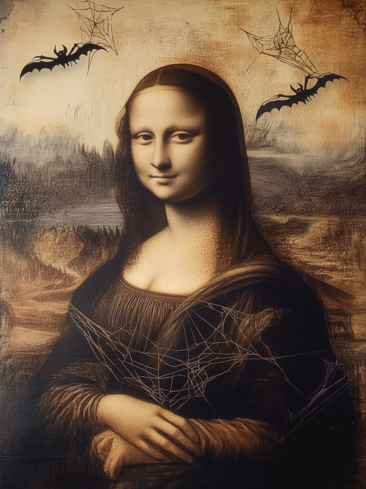 18X24 SPOOKY MONA LISA BOXWOOD FRAME