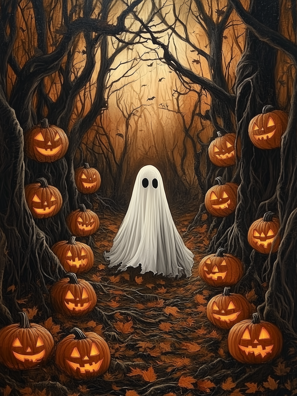 18x24 HALLOWEEN WALK - BOXWOOD FRAME