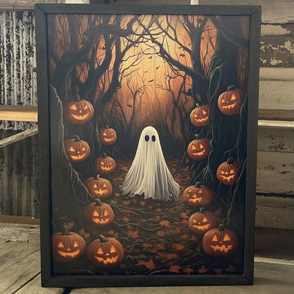 18x24 HALLOWEEN WALK - BOXWOOD FRAME