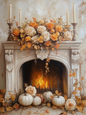 18x24 FALL MANTEL - BOXWOOD FRAME