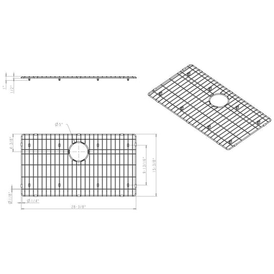 Stainless Steel Bottom Grid for Handmade Single Bowl Sink (HMS200)