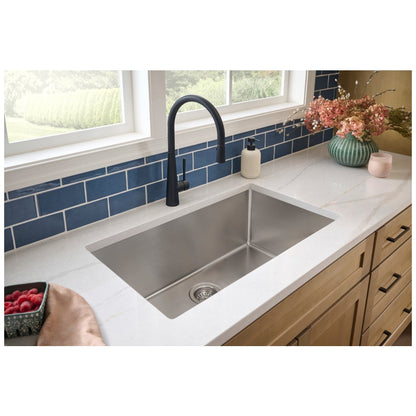 32" L x 19" W x 10" D Undermount 16 Gauge Stainless Steel Single Bowl Sink