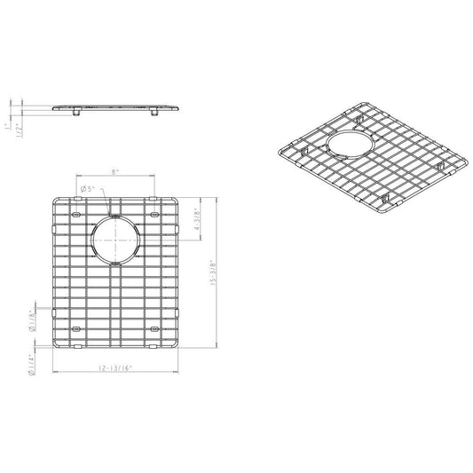 Stainless Steel Bottom Grids for Handmade 50/50 Double Bowl Sink (HMS250)