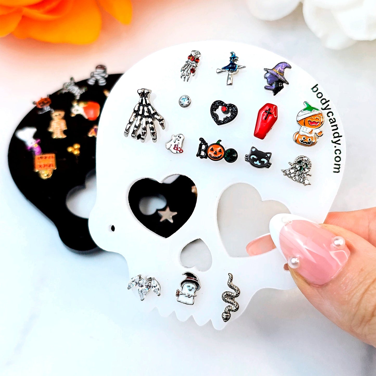 Skull Travel Flat Back Earring Palette