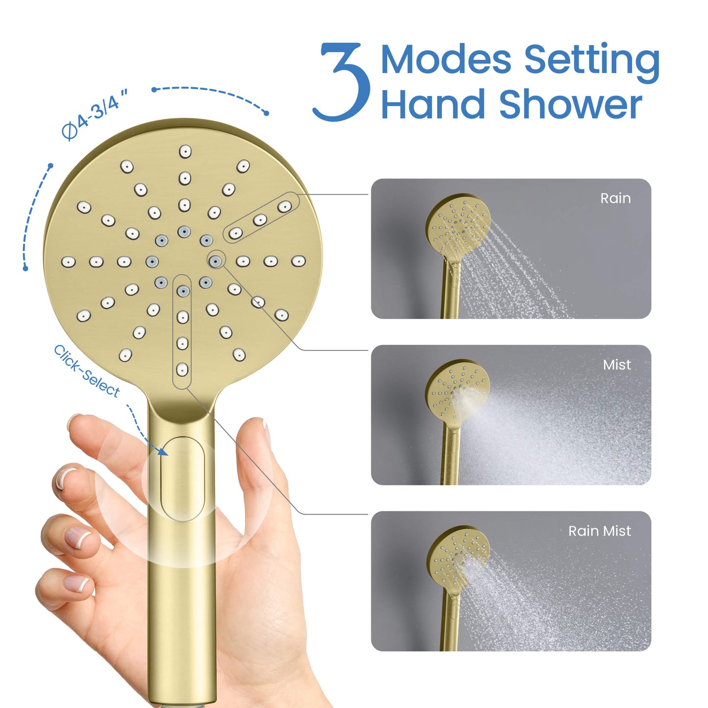 Halo Premium ABS 3 Mode Handheld Shower Head
