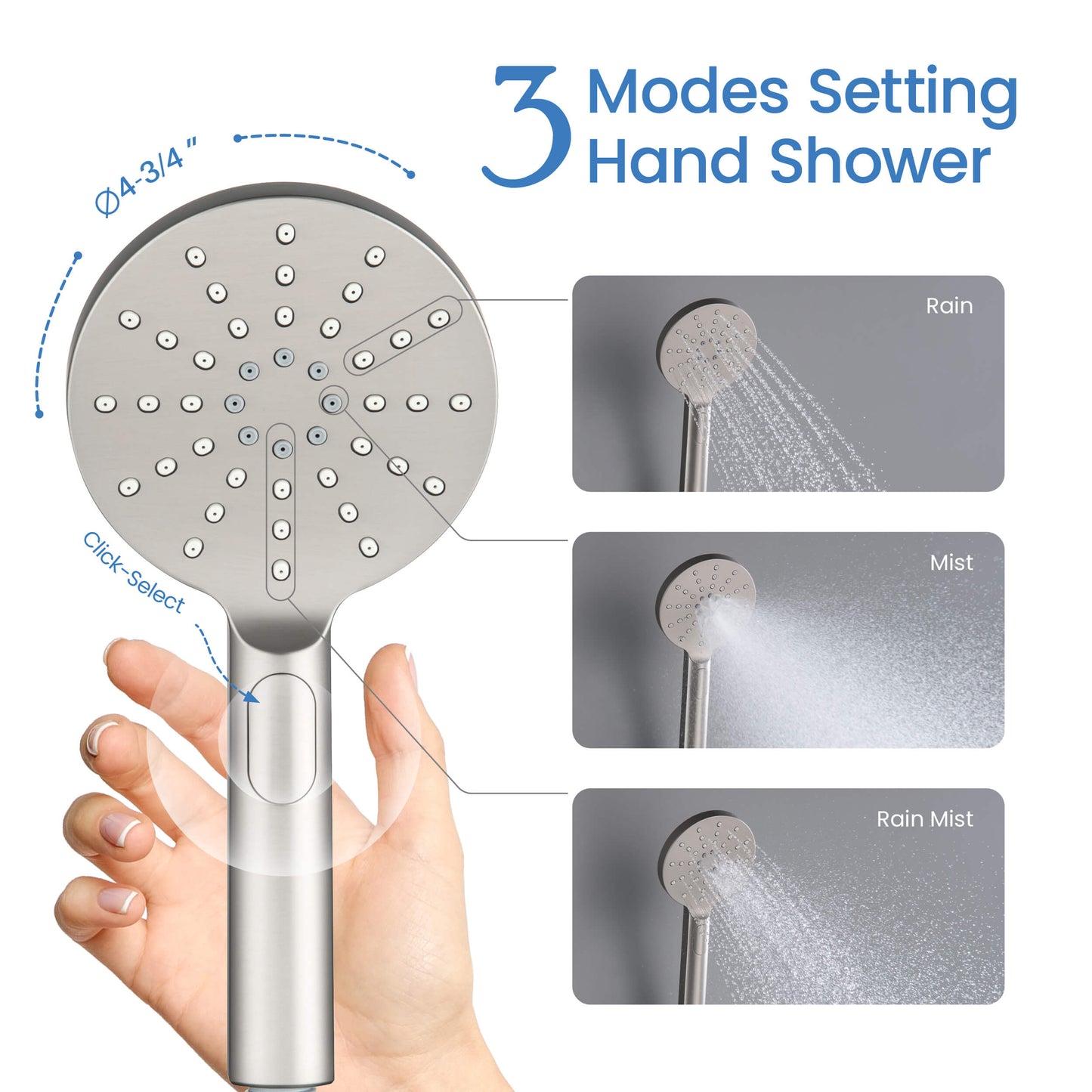 Halo Premium ABS 3 Mode Handheld Shower Head