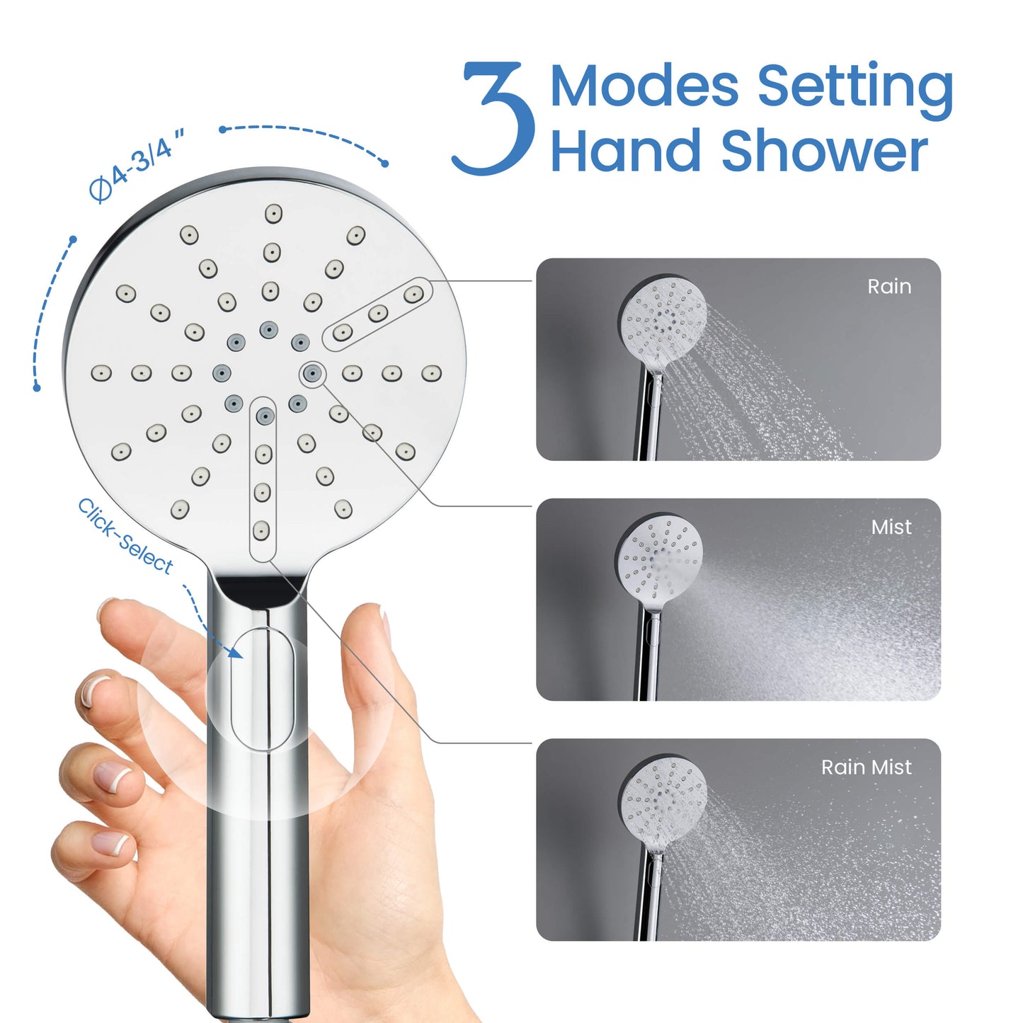 Halo Premium ABS 3 Mode Handheld Shower Head