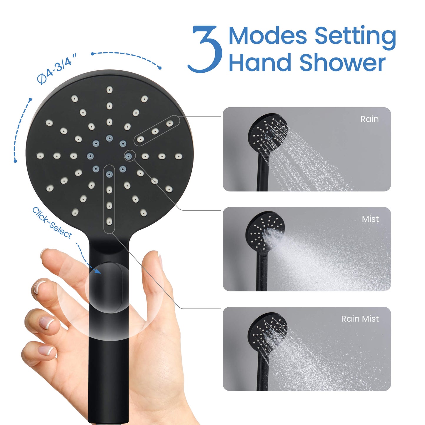 Halo Premium ABS 3 Mode Handheld Shower Head