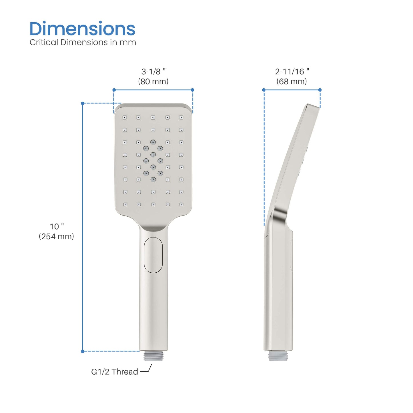 Quadro Premium ABS 3 Mode Handheld Shower Head