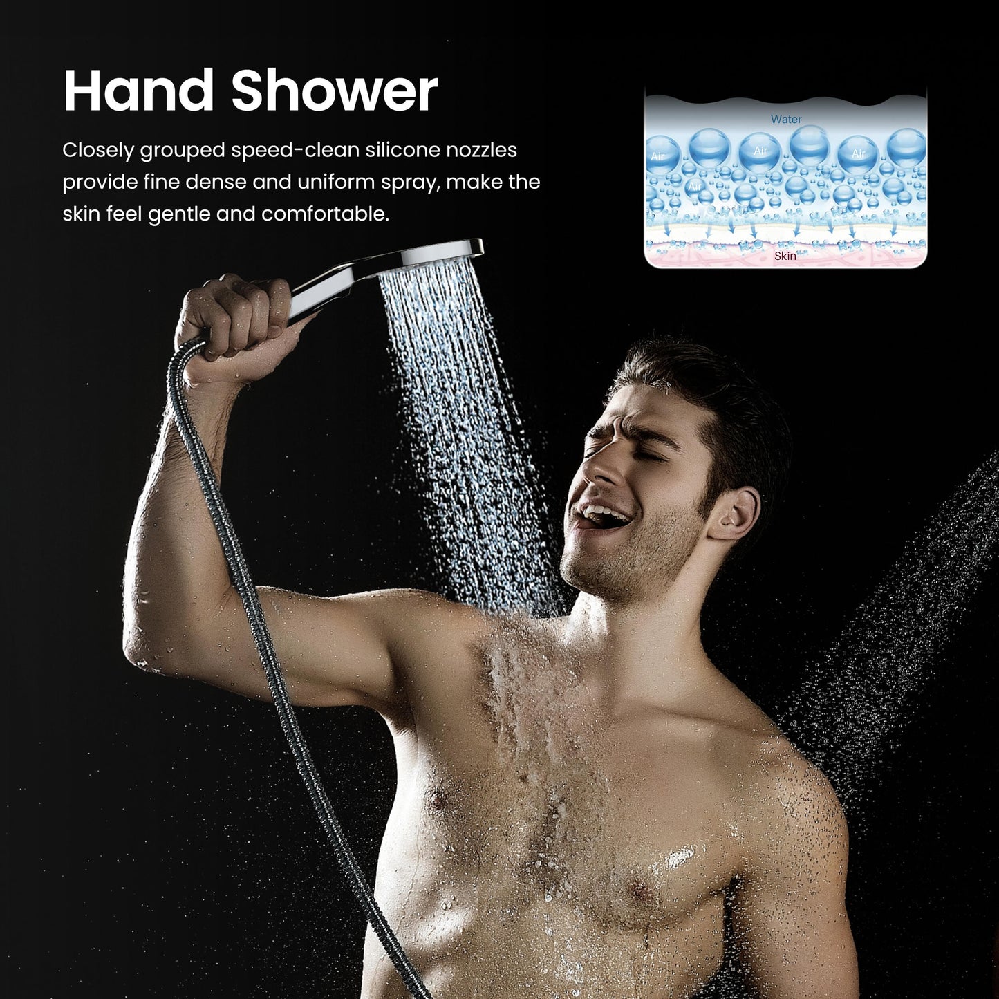Quadro Premium ABS 3 Mode Handheld Shower Head