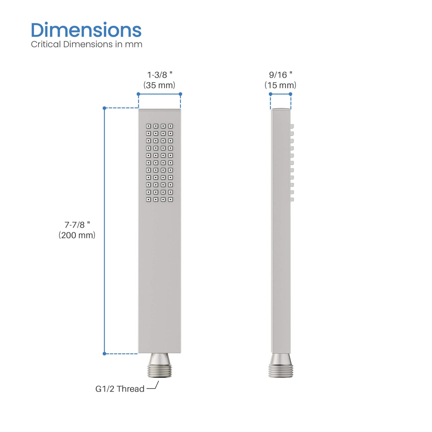 Quadro Metal Handheld Shower Head