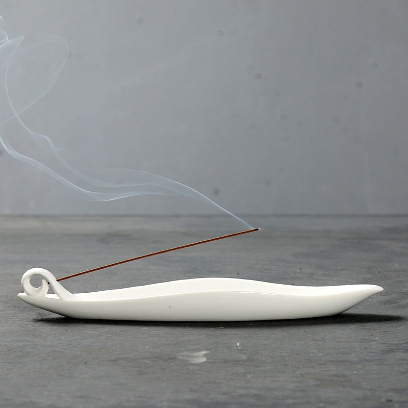 White Ceramic Incense Stick Holder Home Decoration