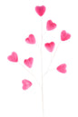 28.5"L VELVET HEART SPRAY PINK